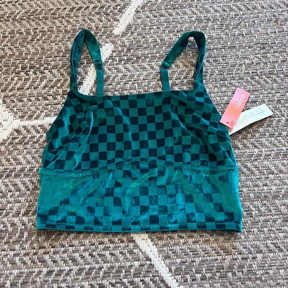 Colsie green checkered bralette sz medium - Picture 1 of 3